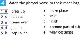 Match the verbs to their meanings. Match the Phrasal verbs to their meanings 1)Dress up 2)Run out. Англ 6 класс картинки Match Dress up Run out come over. To become a Part piece of a Team ответы. Pop Round перевод.